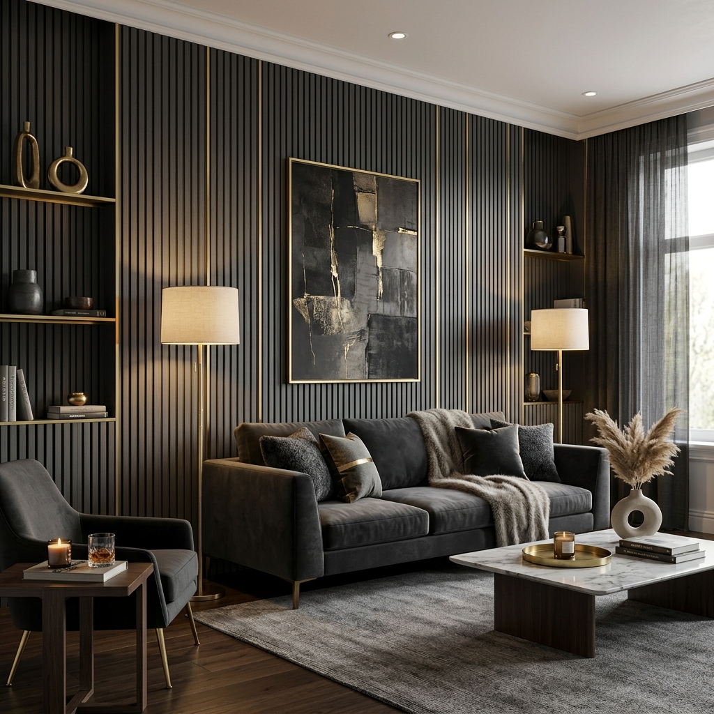 Premium Interior Panels with WPC and Charcoal finishes